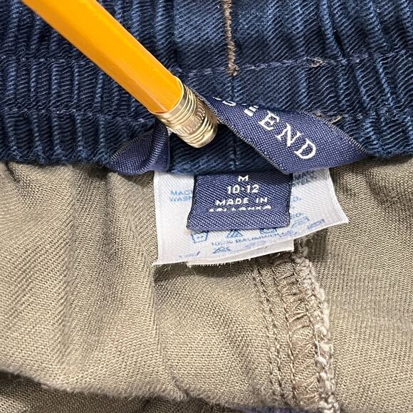 Lands End Shorts Boys Medium 10/12 Olive Bermuda Stretch Waist Drawstring Cotton - Picture 5 of 11